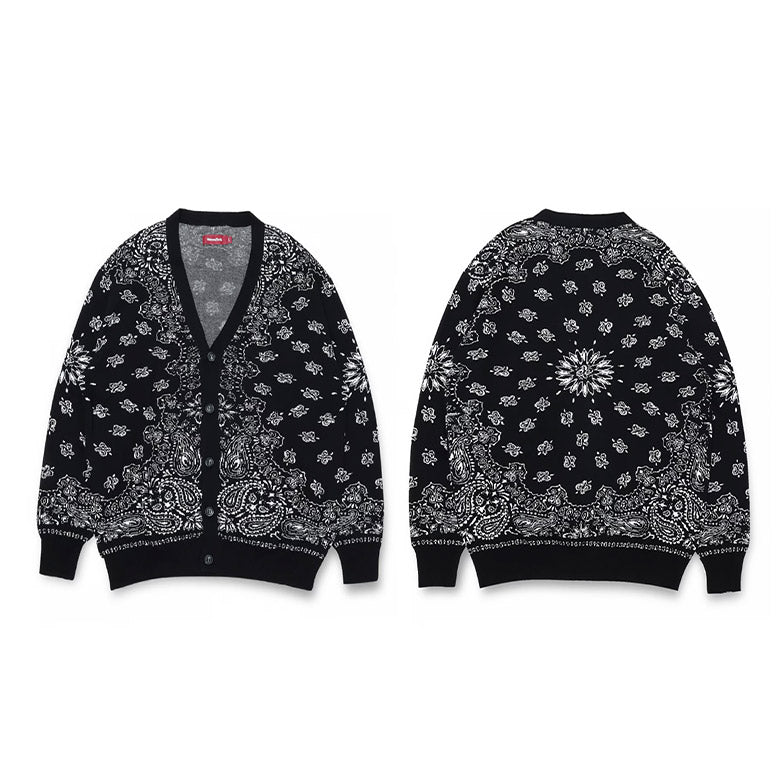 HIDE AND SEEK (ハイドアンドシーク)Bandana Cardigan(24aw) バンダナカーディガン ブラック