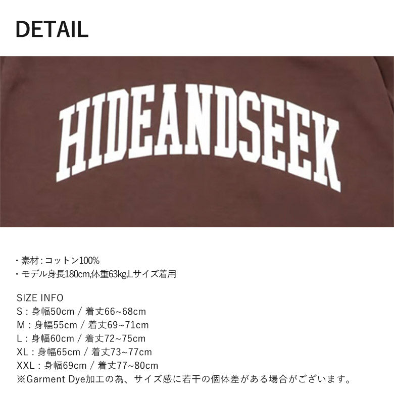 HIDE AND SEEK / College L/S Tee(24aw) BigSilhouette ハイドアンドシーク カレッジロンT (ビックシルエット) ブラウン