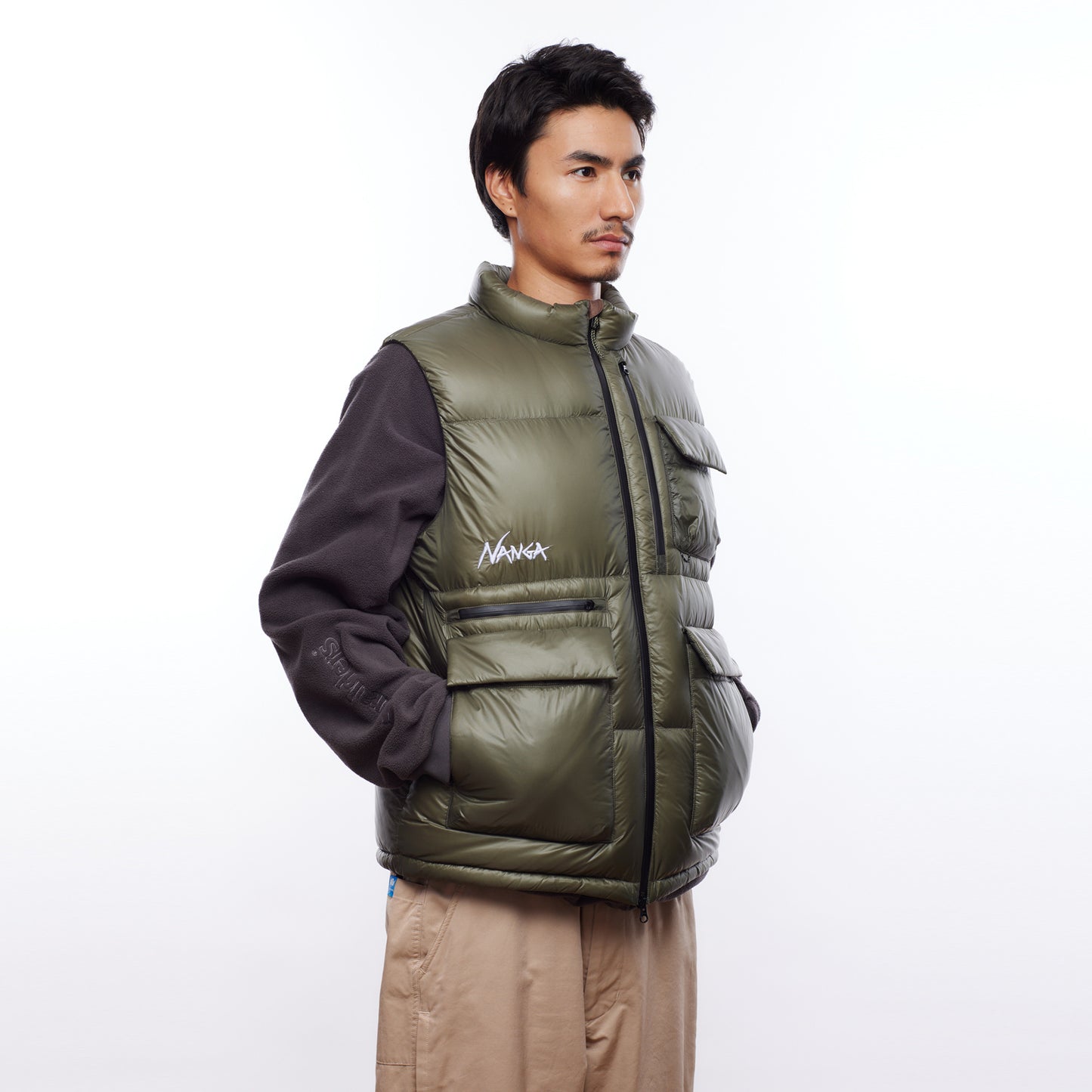 NANGA X LIBERAIDERS  (ナンガ リベレイダース) RIPSTOP NYLON DOWN VEST リップストップ ダウンベスト オリーブ