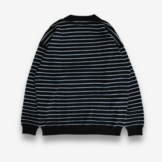 Liss / BORDER LONG SLEEVE KNIT / BLACK