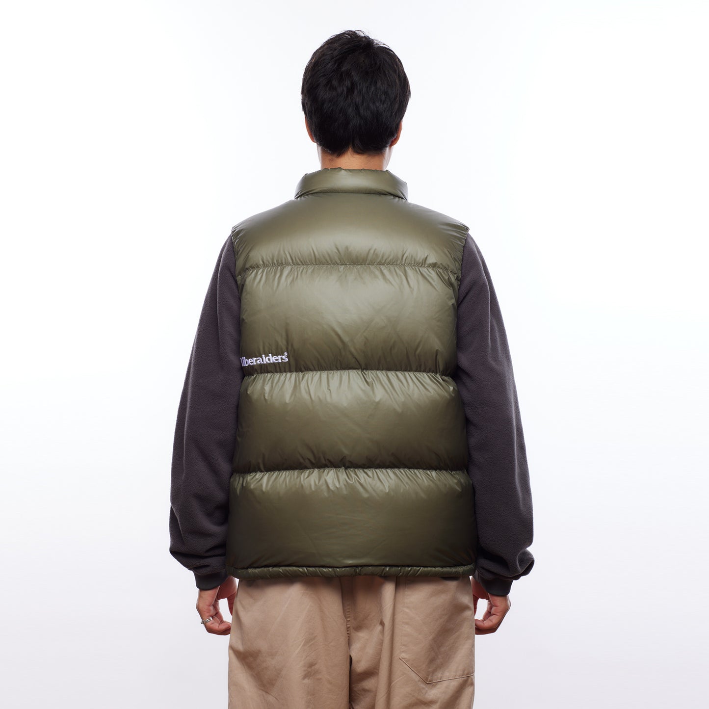 NANGA X LIBERAIDERS  (ナンガ リベレイダース) RIPSTOP NYLON DOWN VEST リップストップ ダウンベスト オリーブ