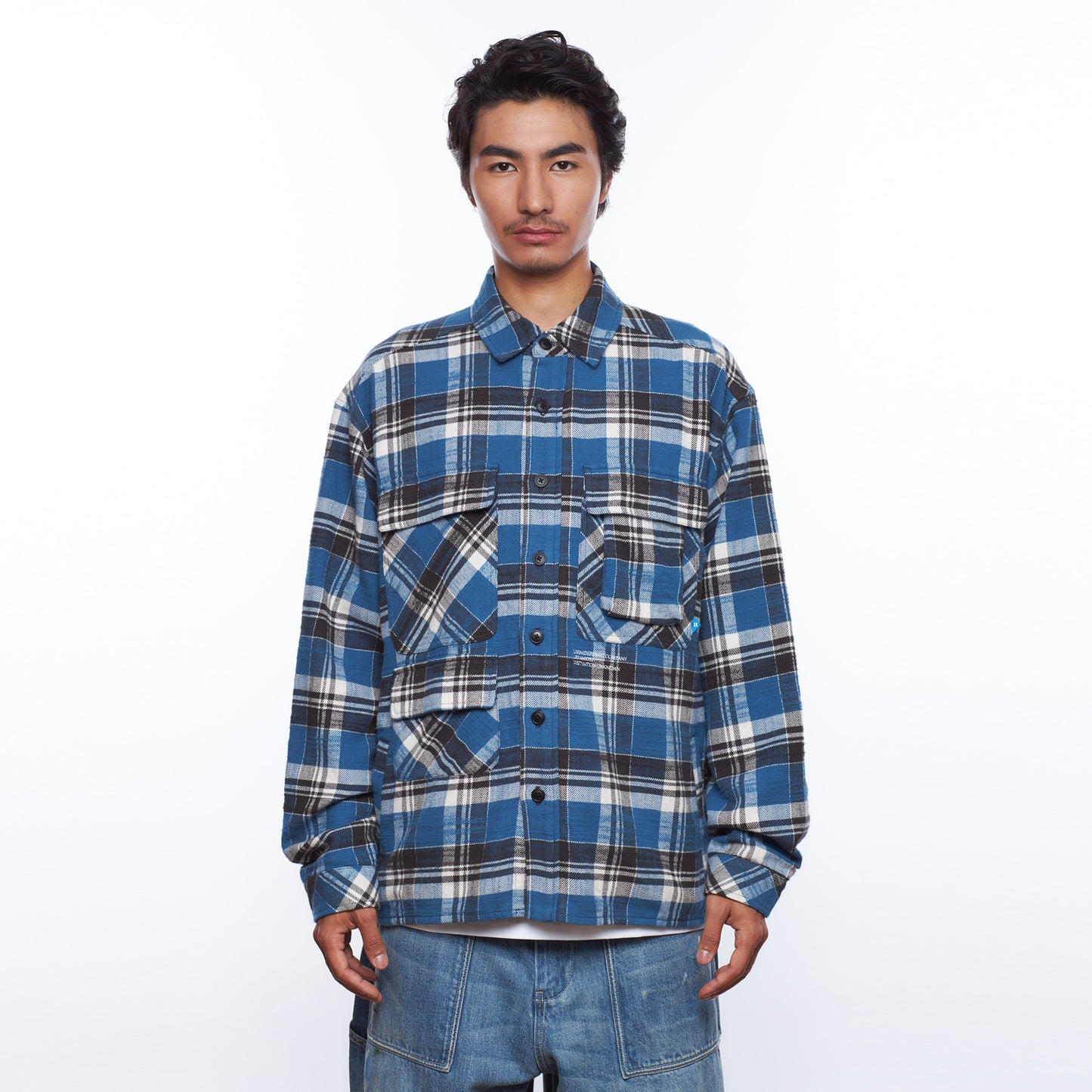 Liberaiders (リベレイダース) 24 F/W  マルチポケットフランネルチェックシャツ MULTI POCKET PLAID SHIRT 78101 / BLUE