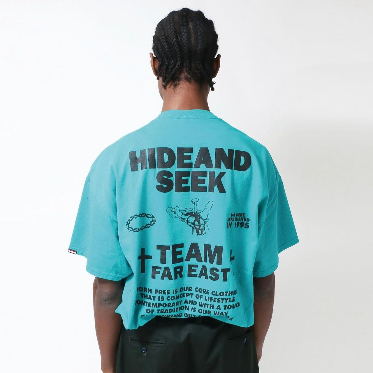 HIDE AND SEEK ハイドアンドシーク / Nail S/S Tee (24ss) ネイル Tシャツ / グリーン