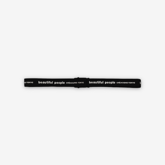beautiful people （ビューティフルピープル）/ logo jacquard buckle belt / BLACK