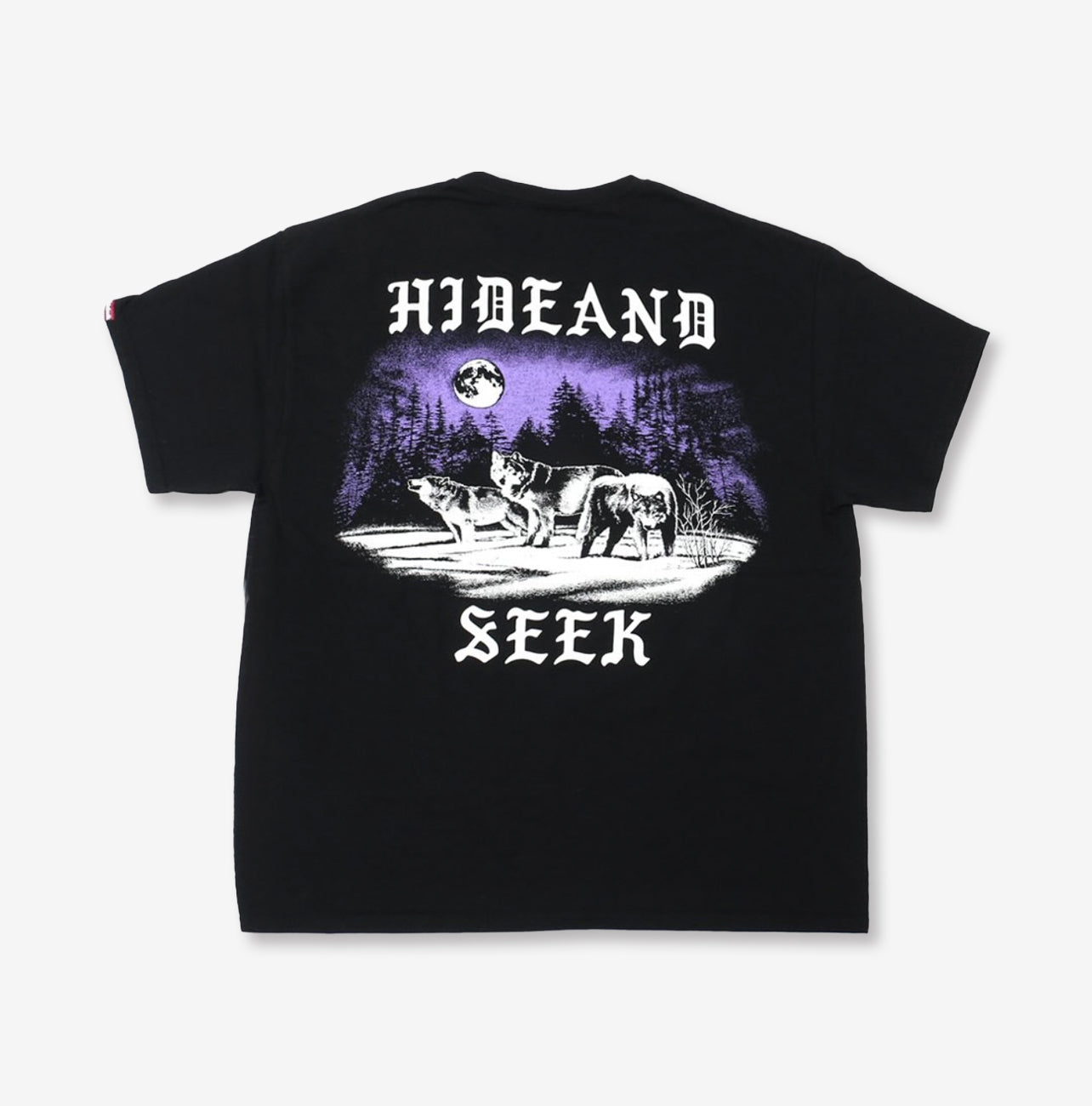 HIDE AND SEEK (ハイドアンドシーク)  WOLF Tシャツ (24ss) / ブラック バック