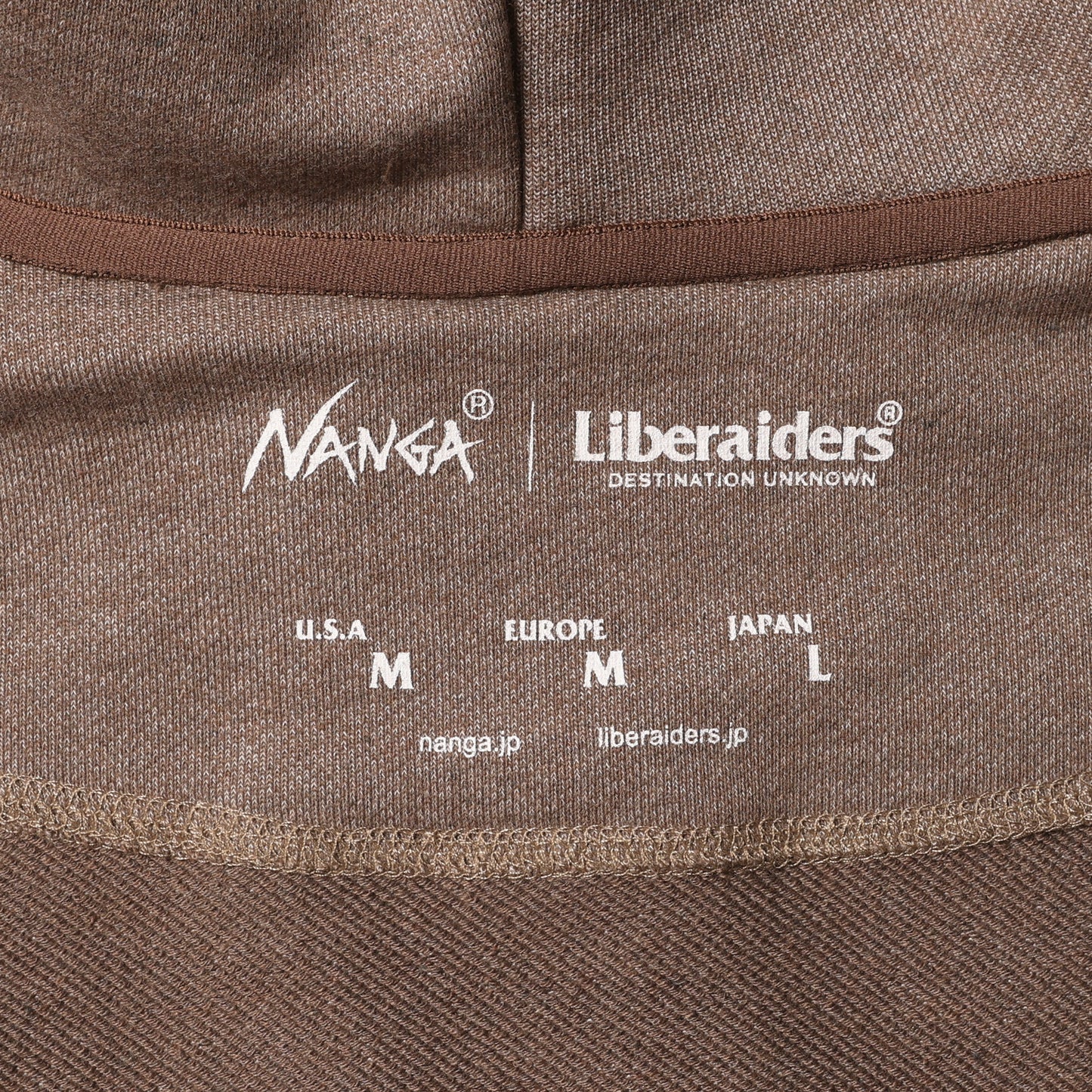 NANGA X LIBERAIDERS (ナンガ リベレイダース) ECO HYBRID HOODIE エコハイブリッド スウェット パーカー ブラウン