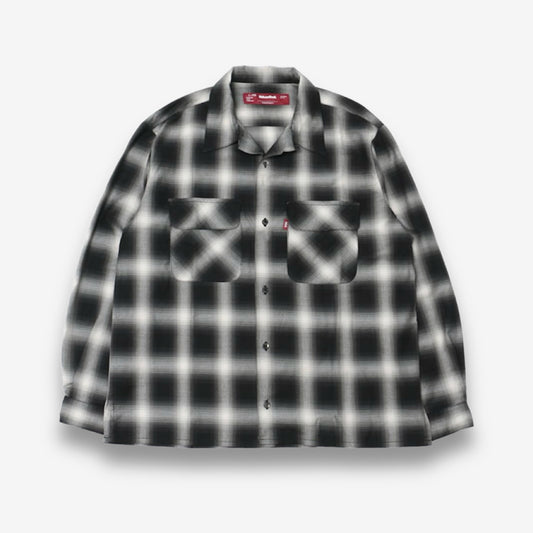HIDE AND SEEK ハイドアンドシーク / Ombre Check L/S Shirt(24ss) オンブレ チェックシャツ / ブラック