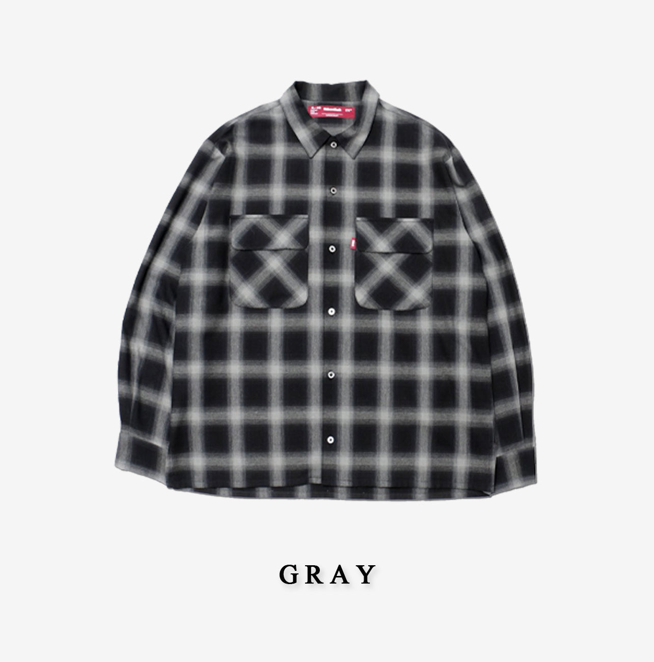 hide and seek Ombre Check L/S Shirt 23aw