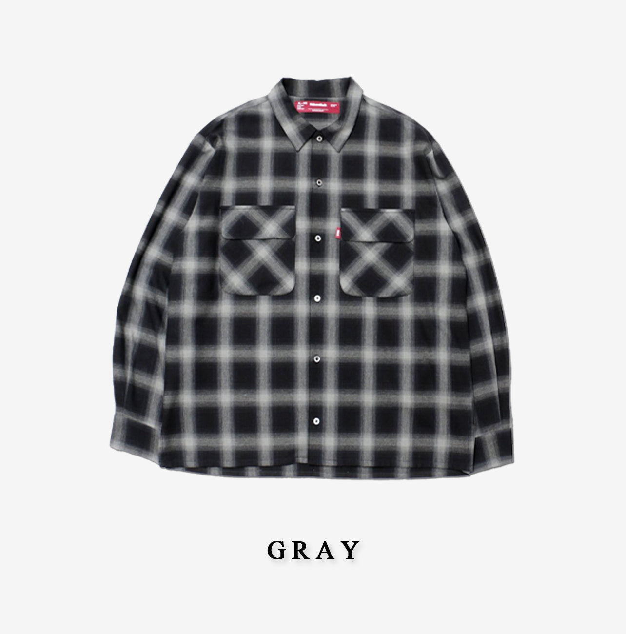 HIDE AND SEEK / Ombre Check L/S Shirt(23aw)